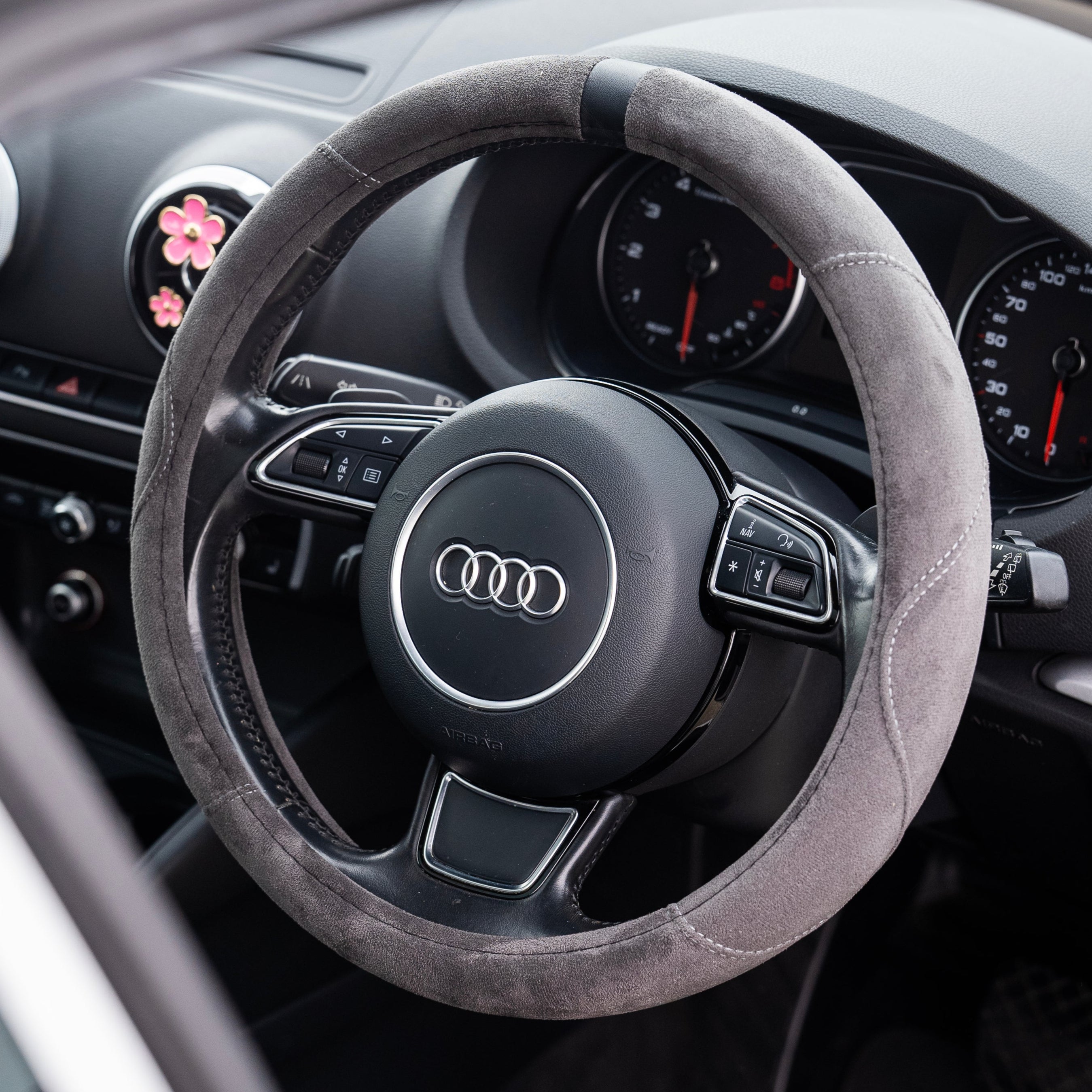 Suede-Style Steering Wheel Cover