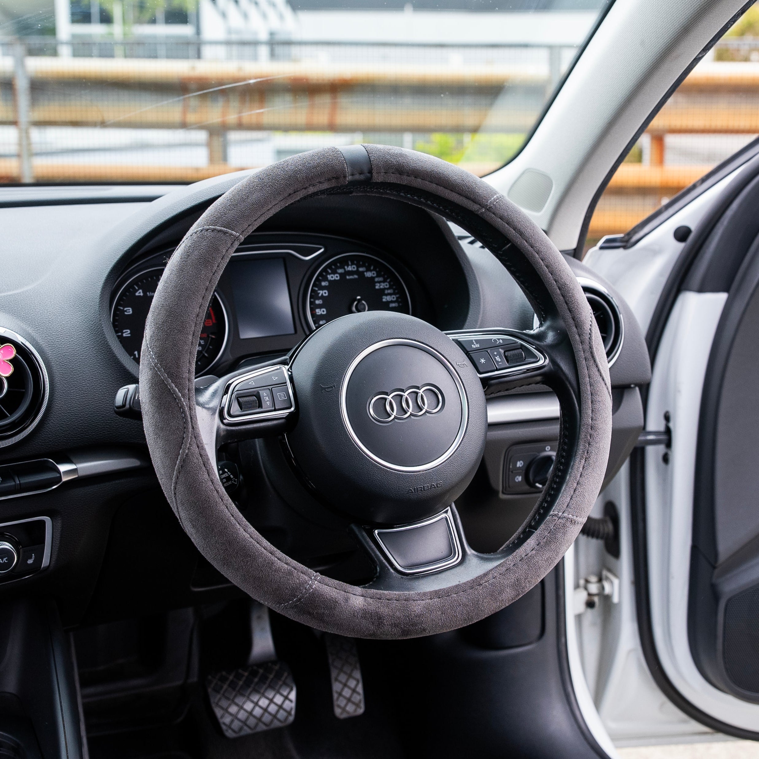 Suede-Style Steering Wheel Cover