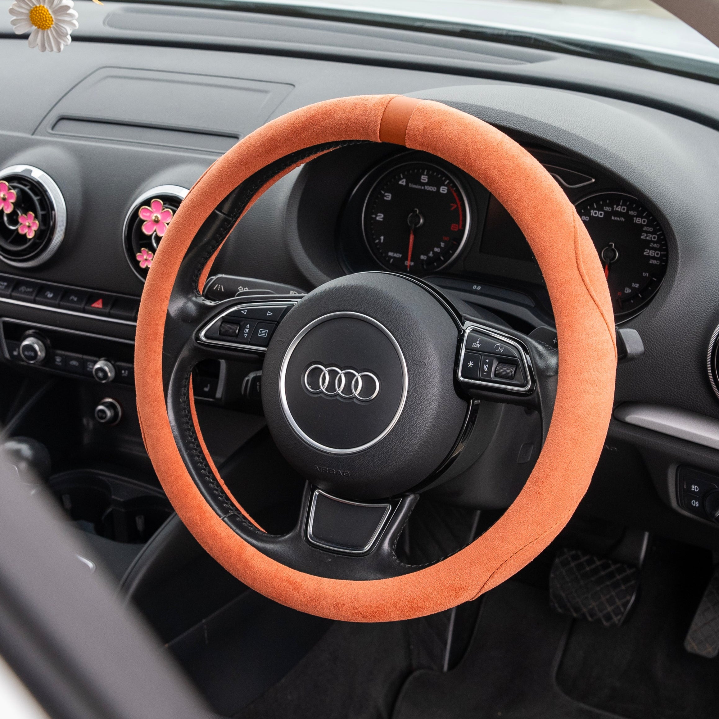 Suede-Style Steering Wheel Cover