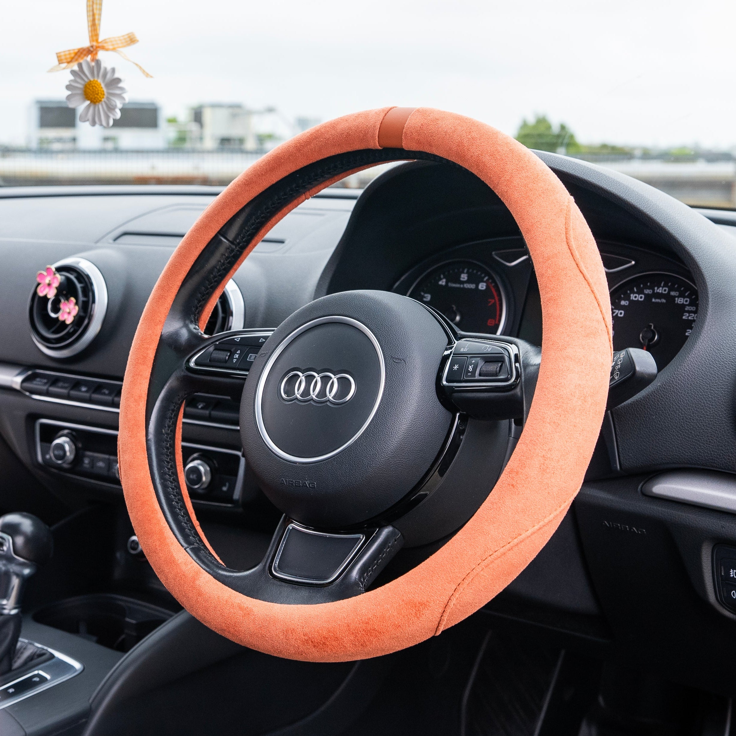 Suede-Style Steering Wheel Cover