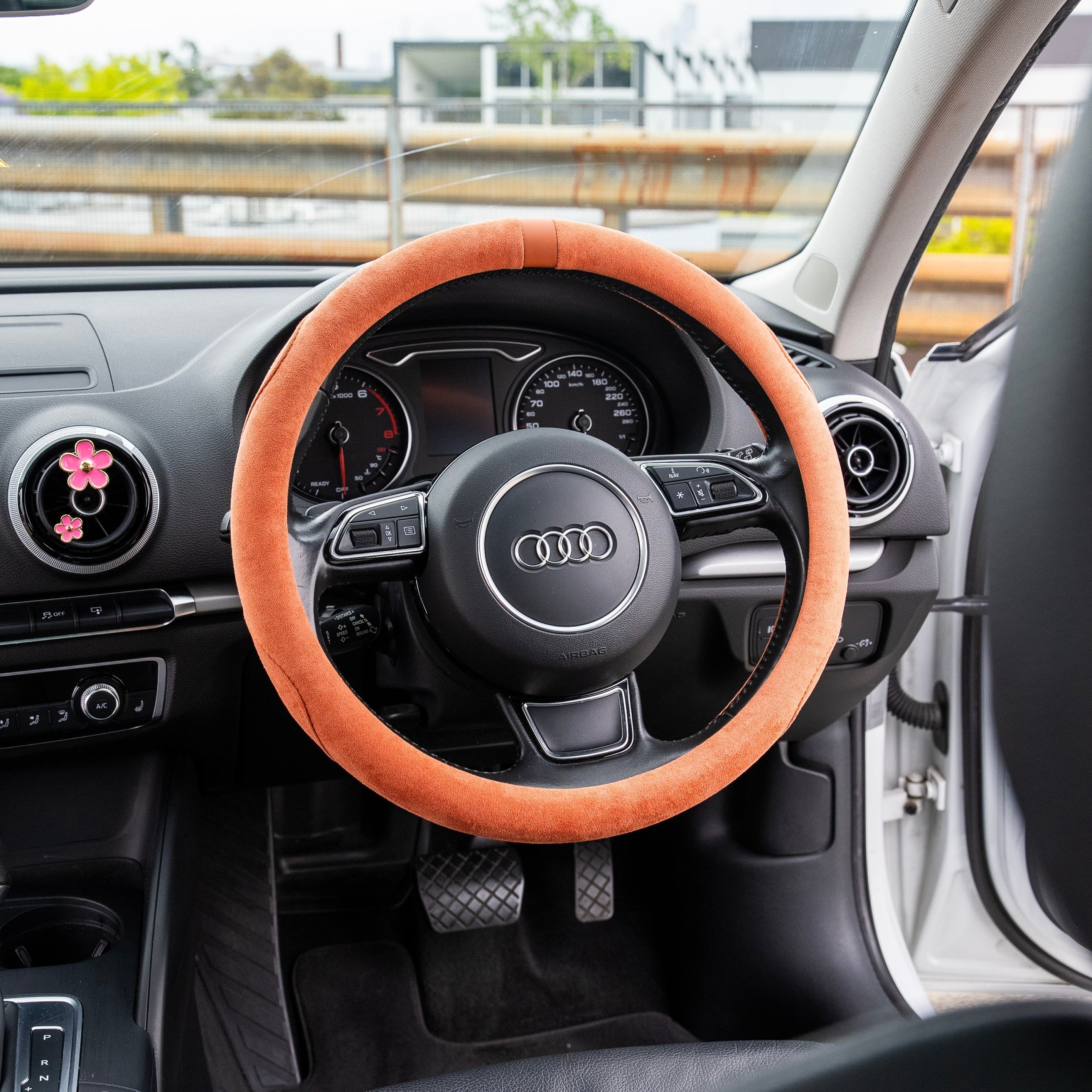 Suede-Style Steering Wheel Cover