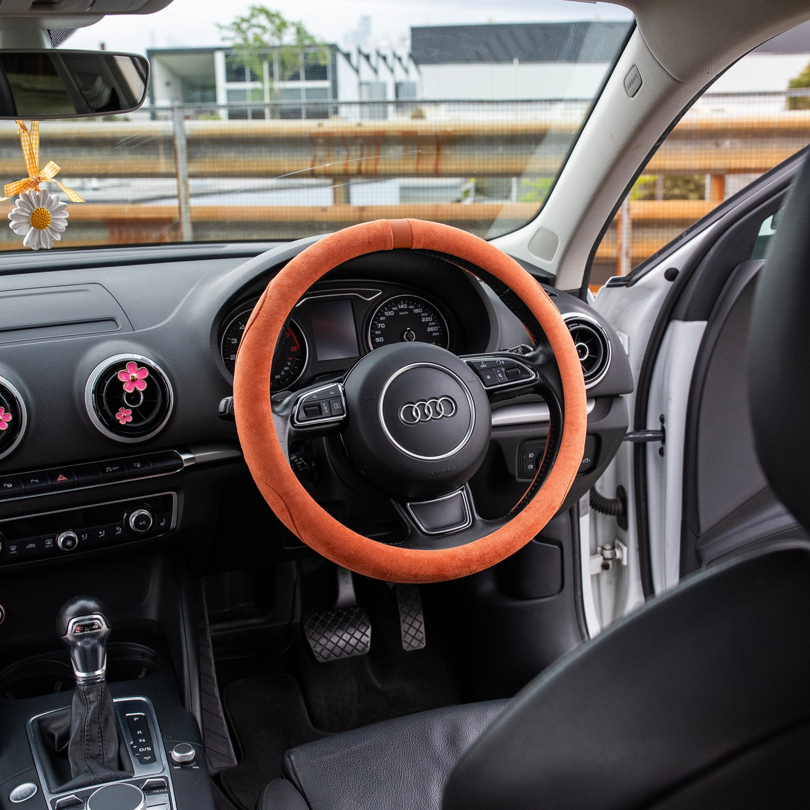 Suede-Style Steering Wheel Cover