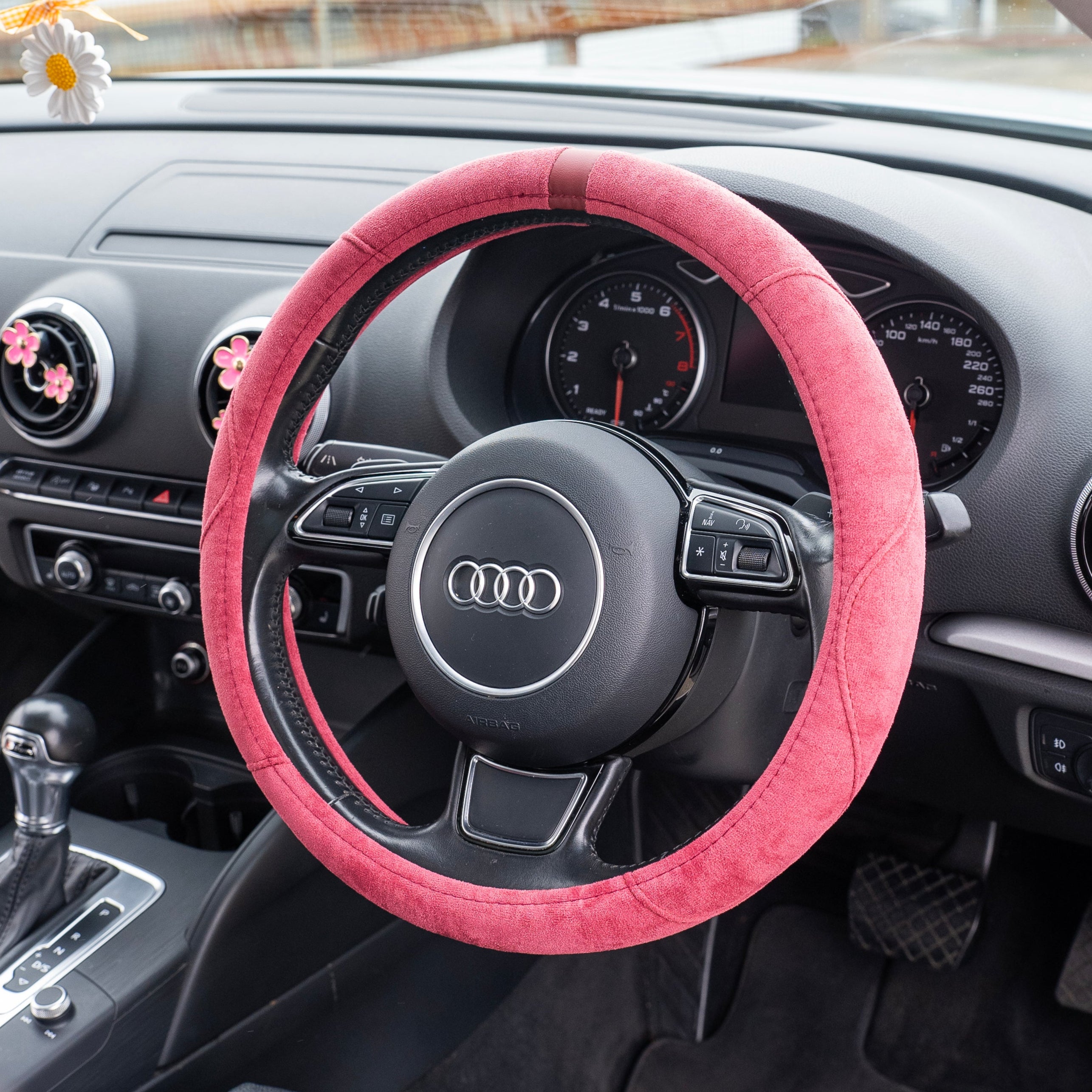 Suede-Style Steering Wheel Cover
