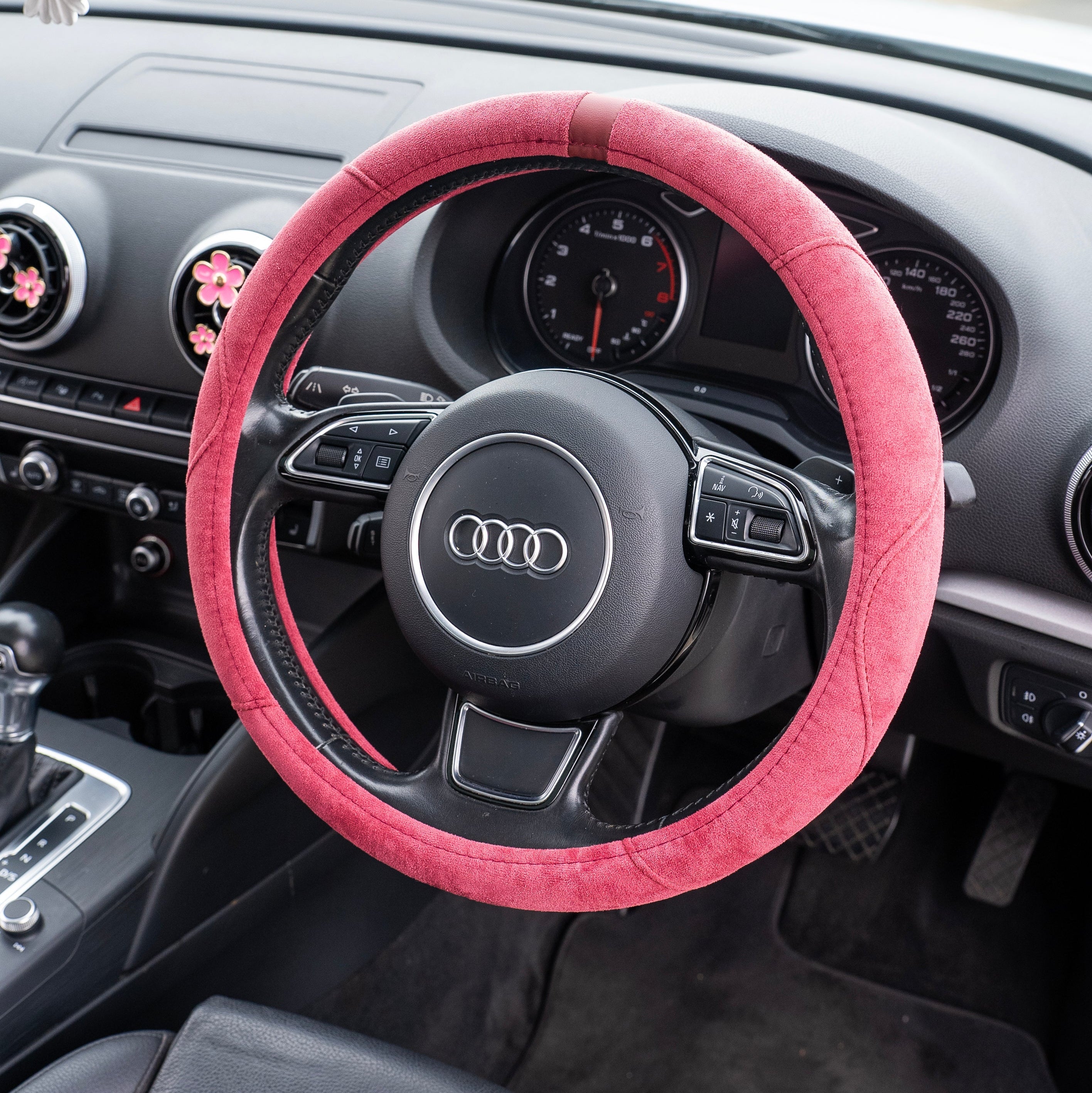 Suede-Style Steering Wheel Cover