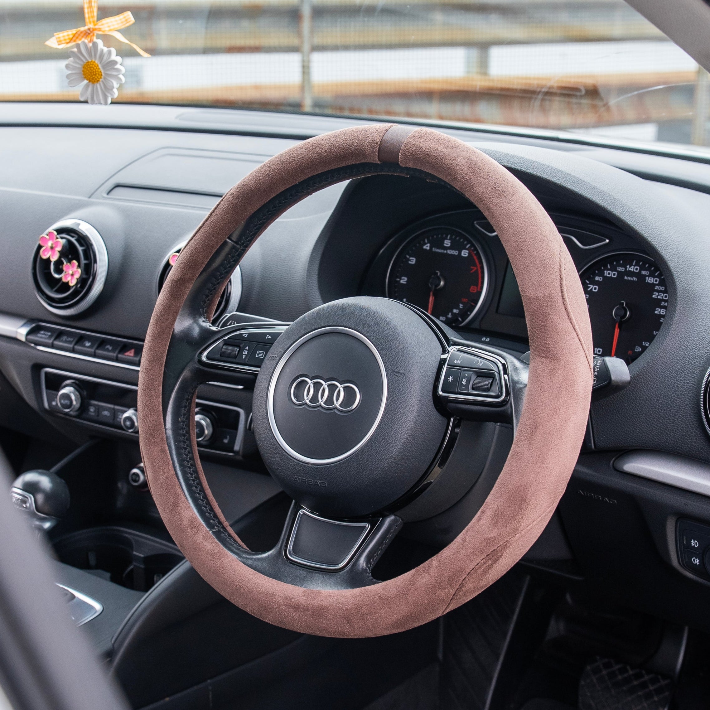 Suede-Style Steering Wheel Cover