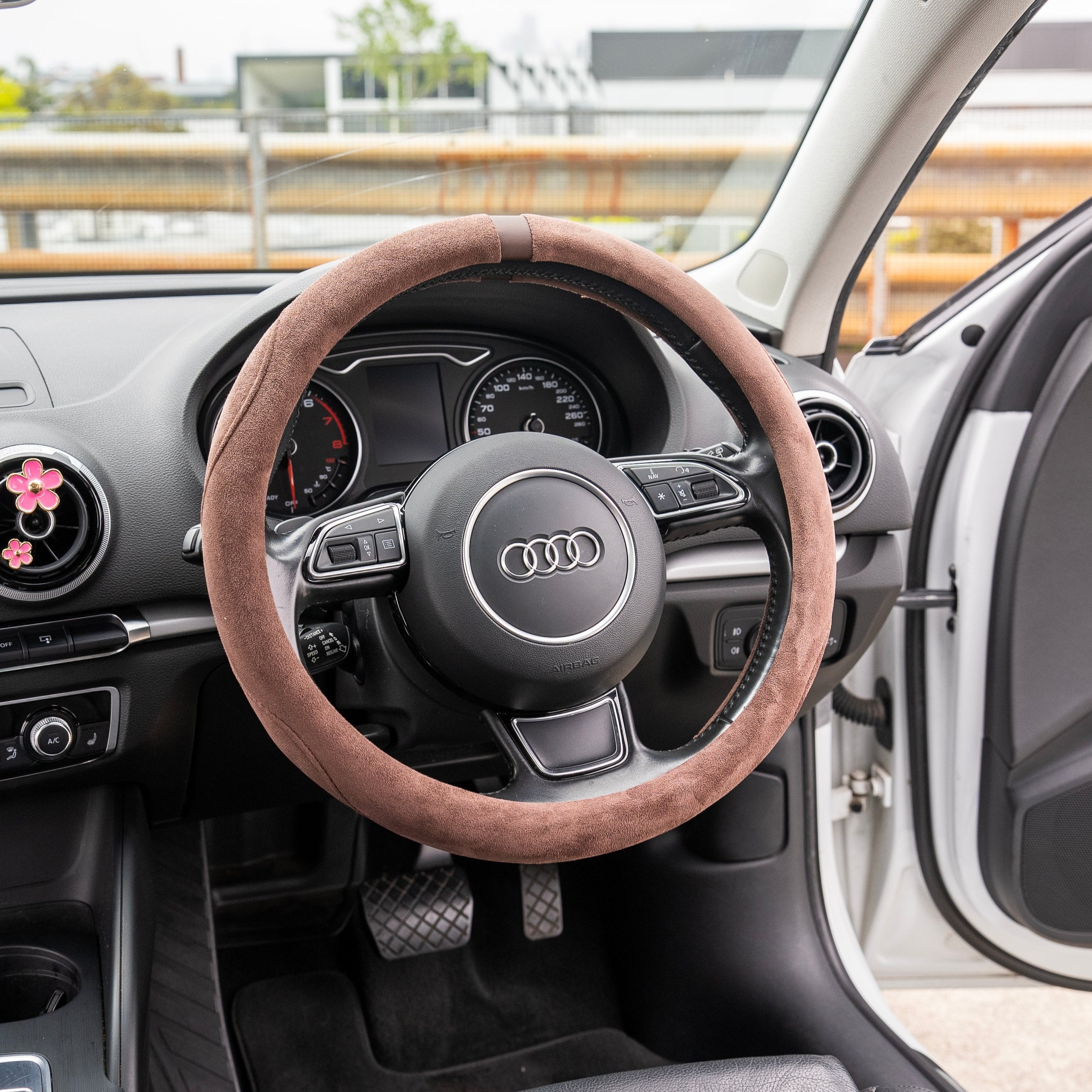 Suede-Style Steering Wheel Cover
