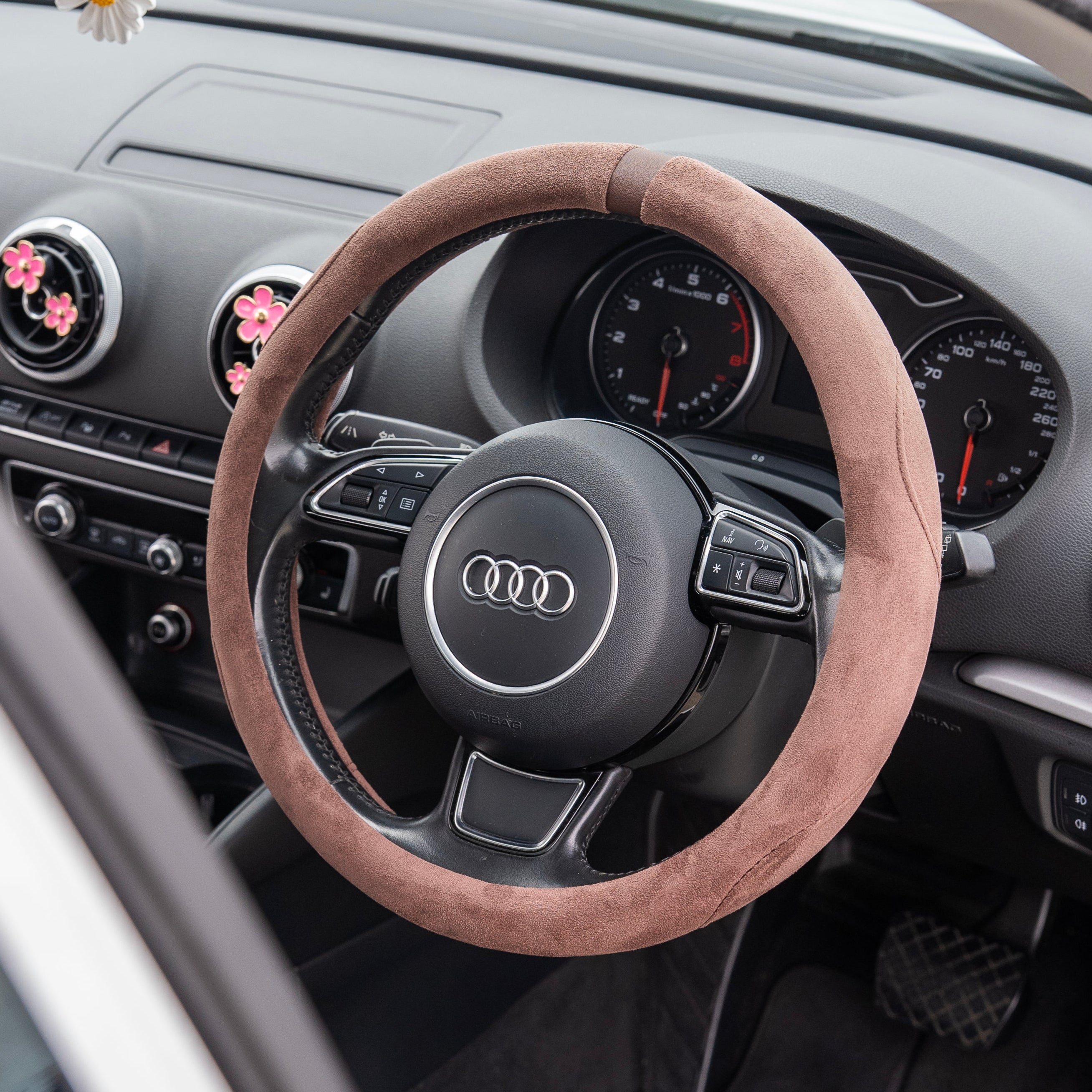 Suede-Style Steering Wheel Cover