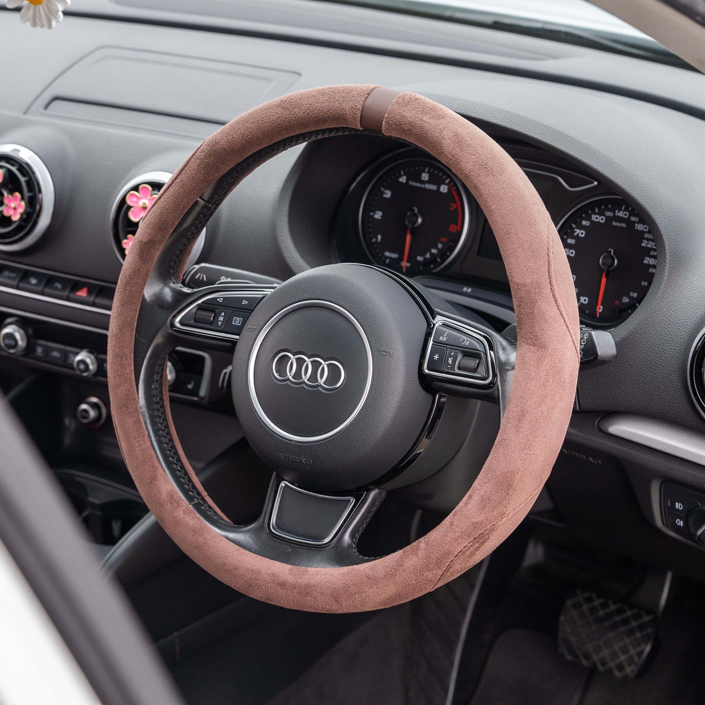 Suede-Style Steering Wheel Cover