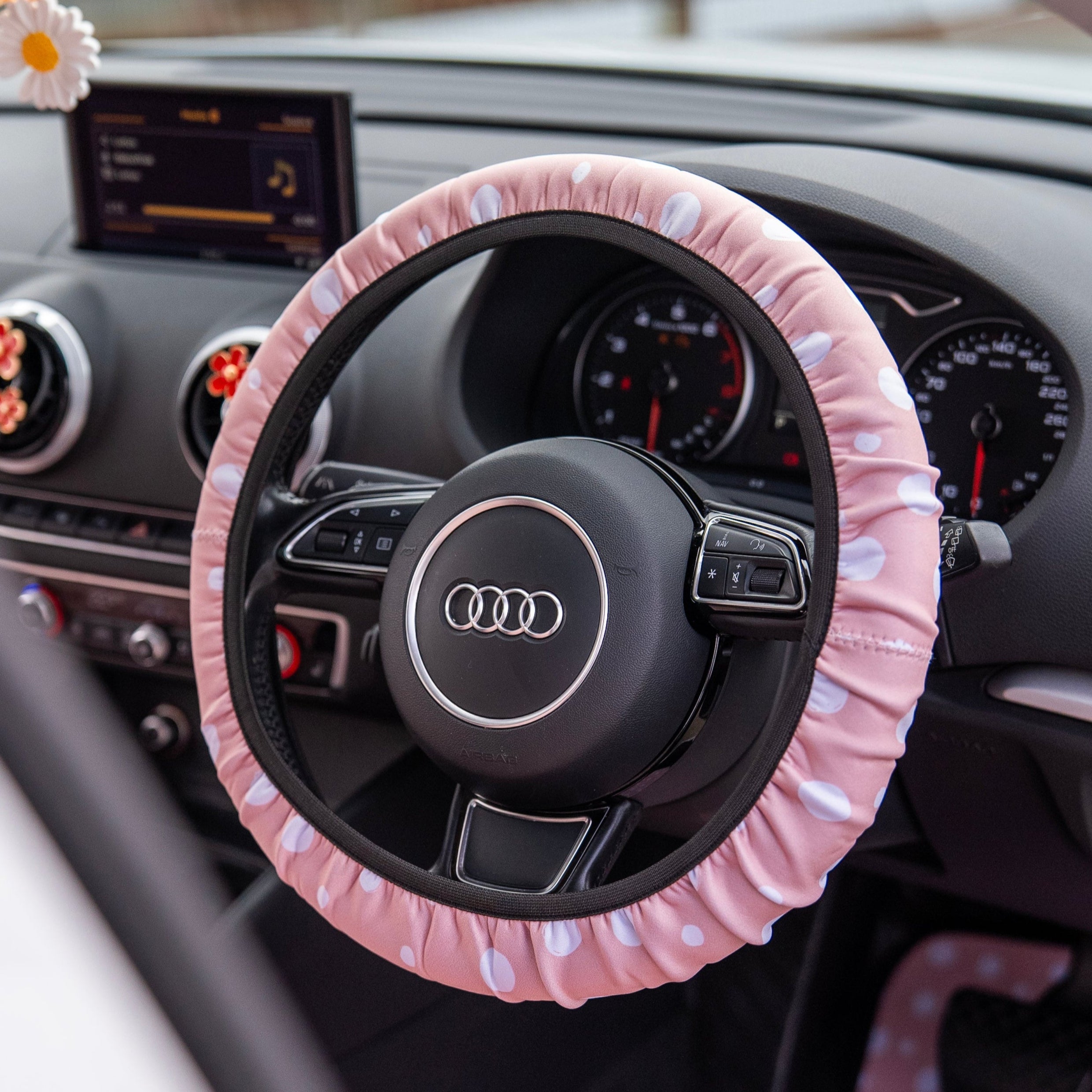 Painted Spots Steering Wheel Cover