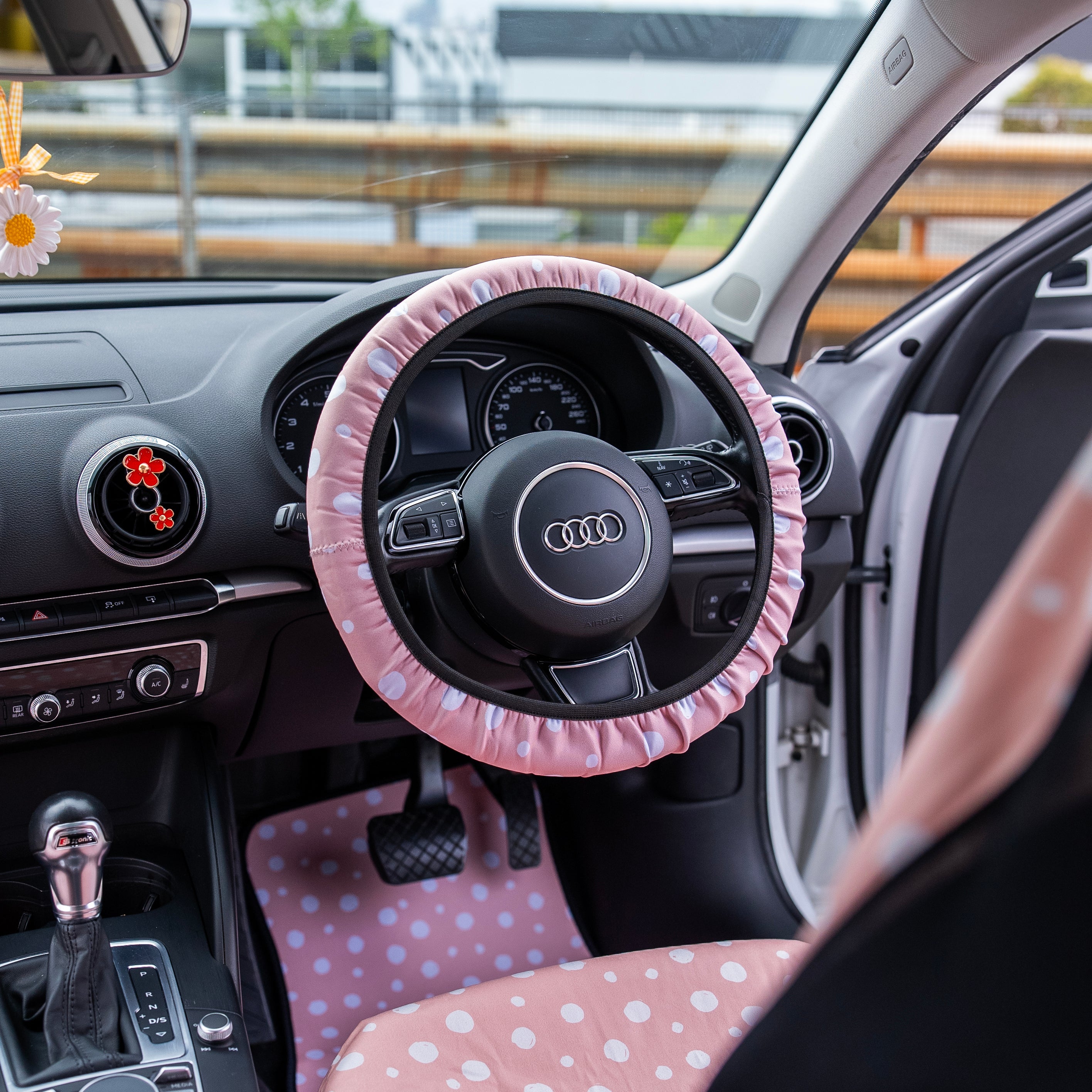 Painted Spots Steering Wheel Cover