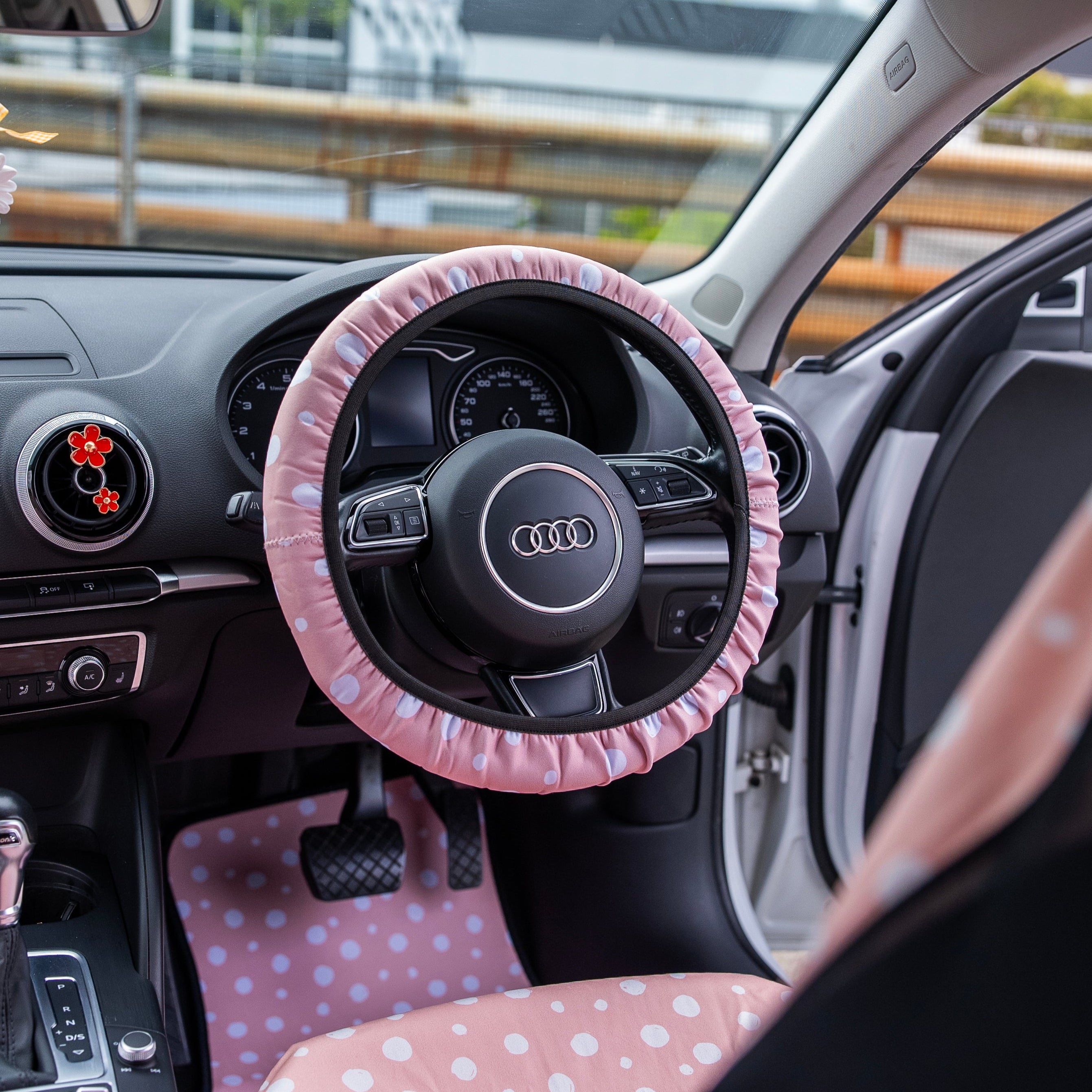 Painted Spots Steering Wheel Cover