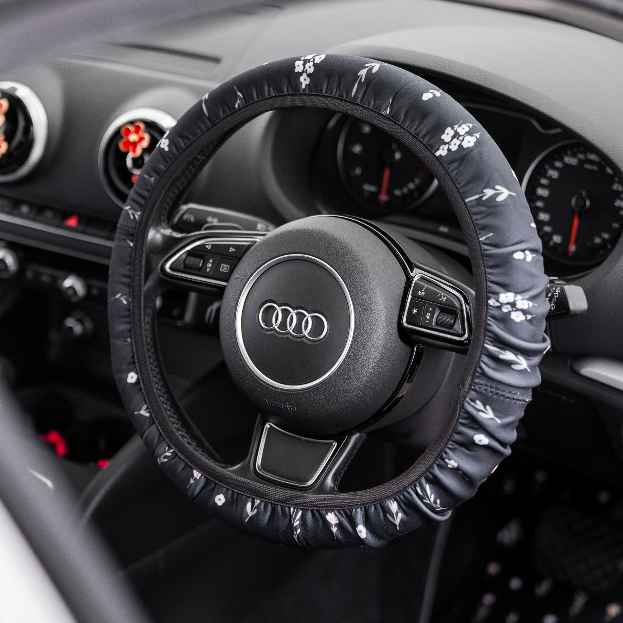 Flower Field Steering Wheel Cover