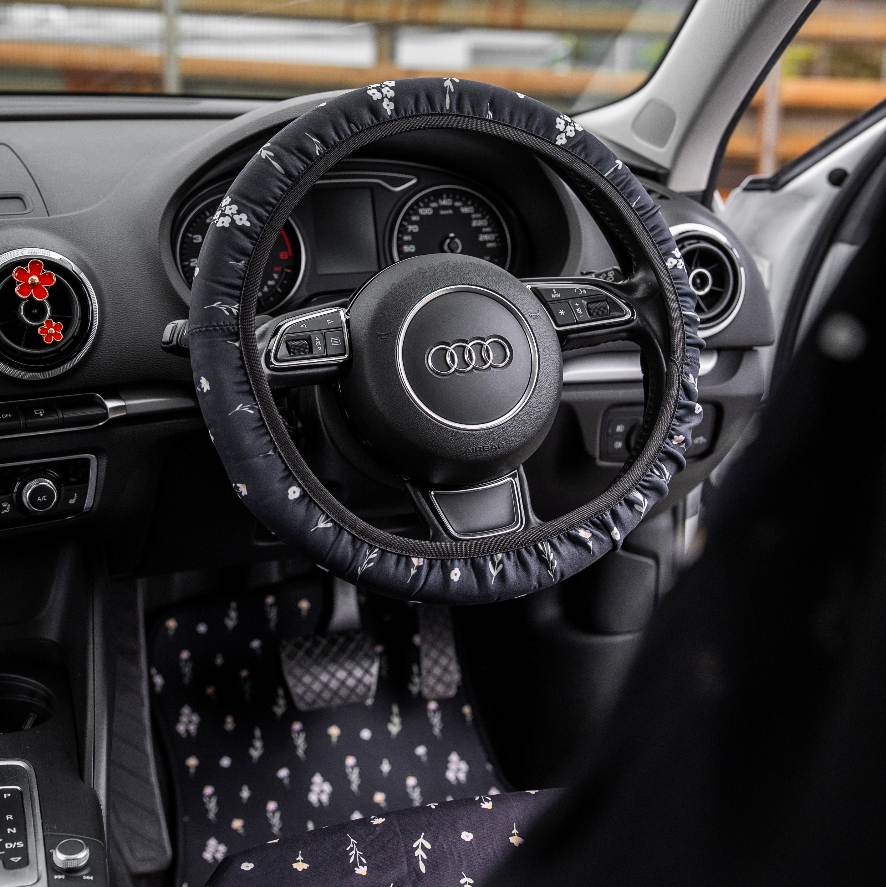 Flower Field Steering Wheel Cover