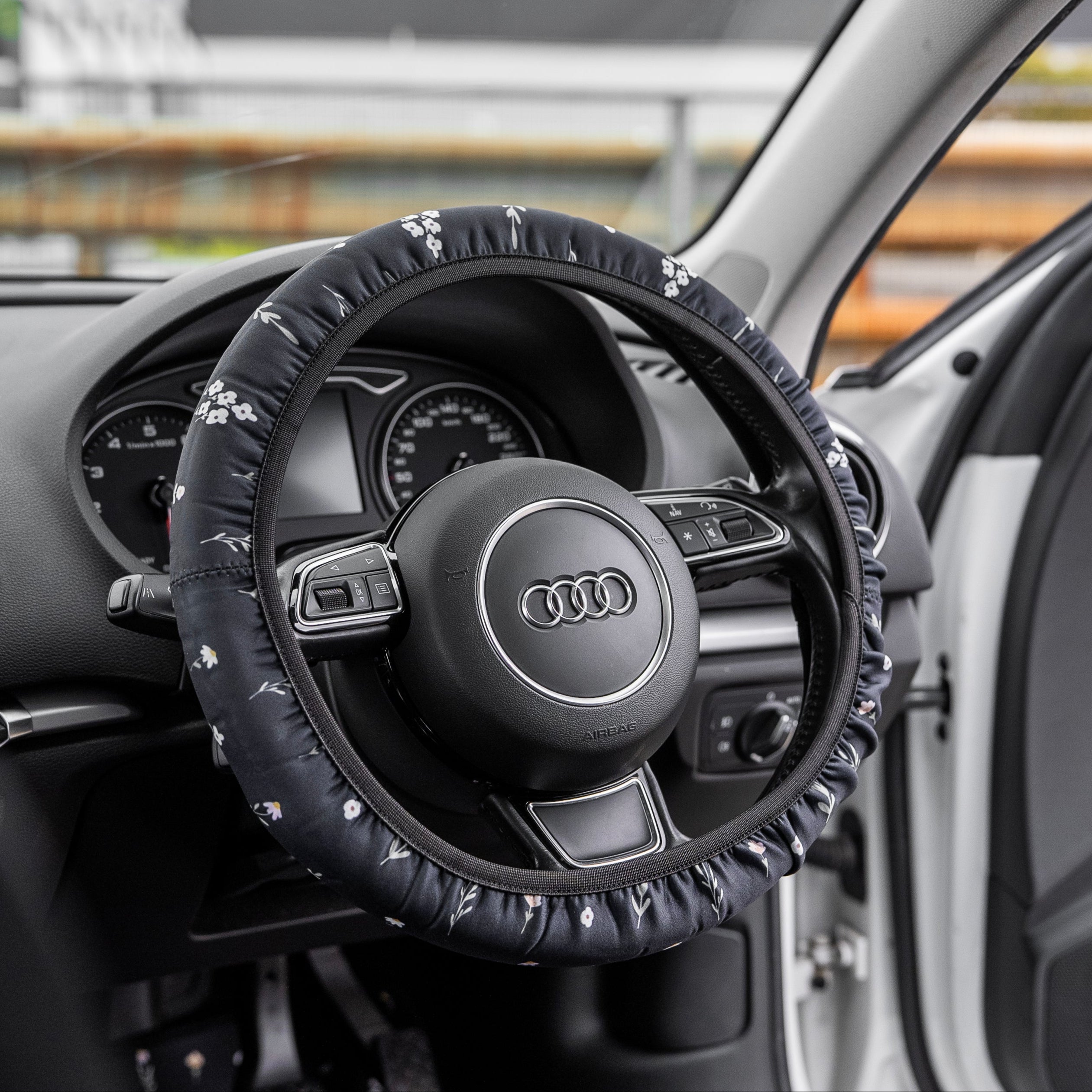 Flower Field Steering Wheel Cover