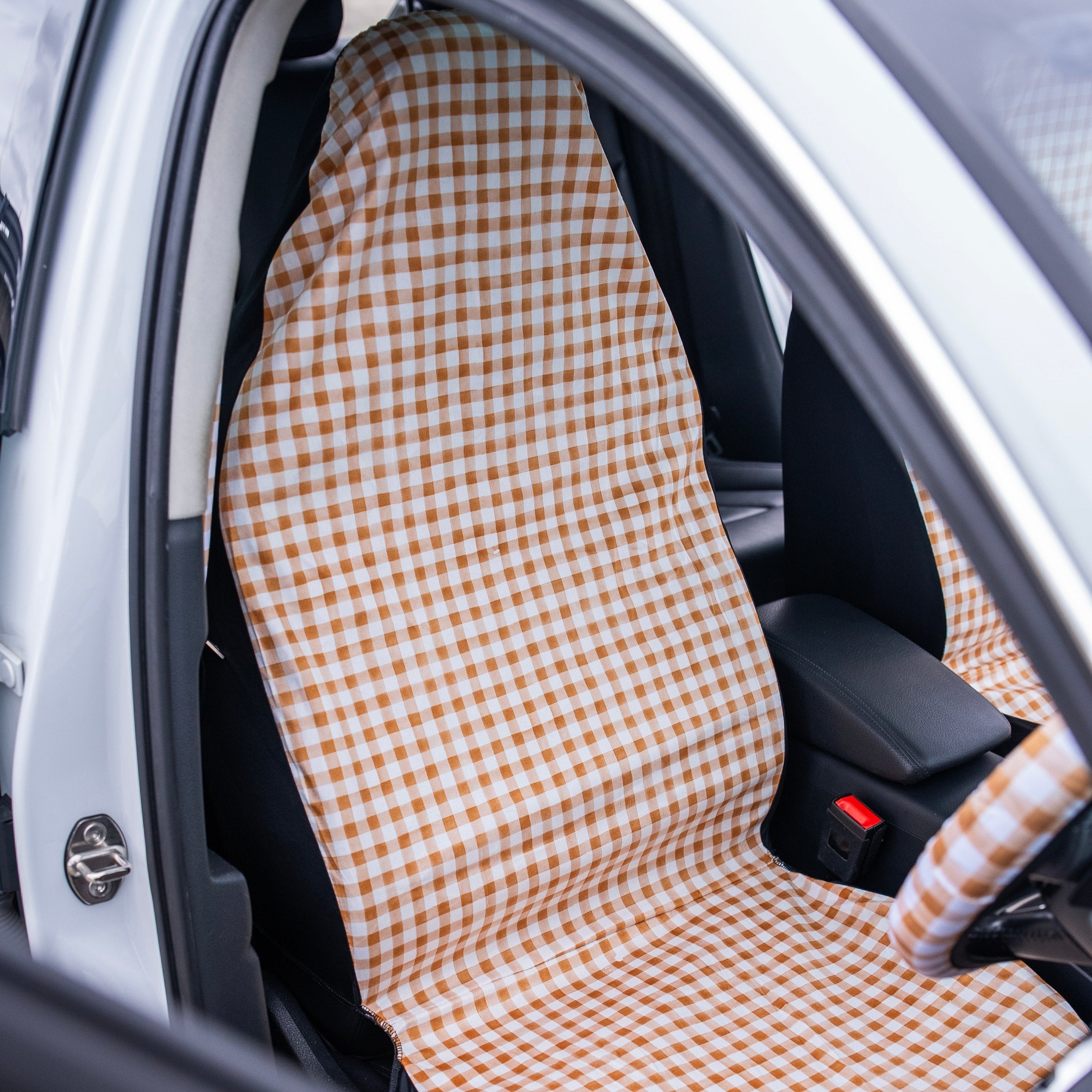 Gingham Seat Cover Set