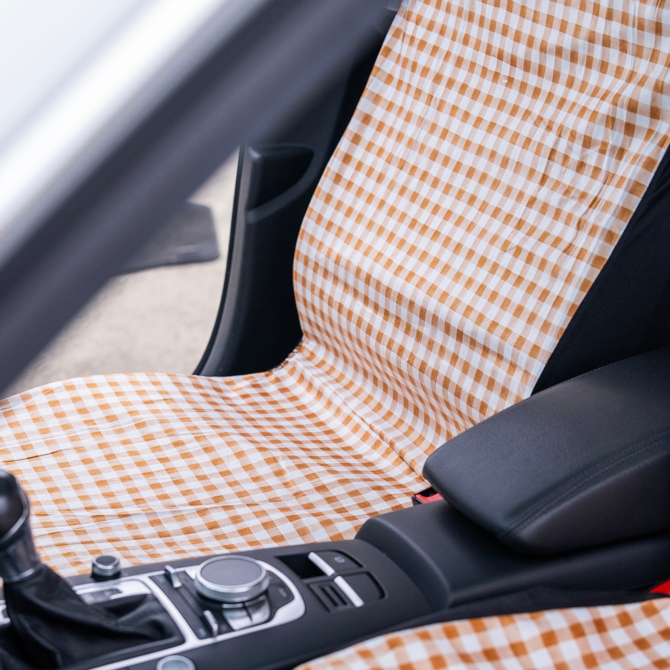 Gingham Seat Cover Set